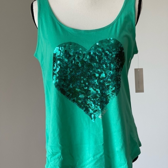 New York & Company size large tank top with sequin heart new with tags - Picture 11 of 11